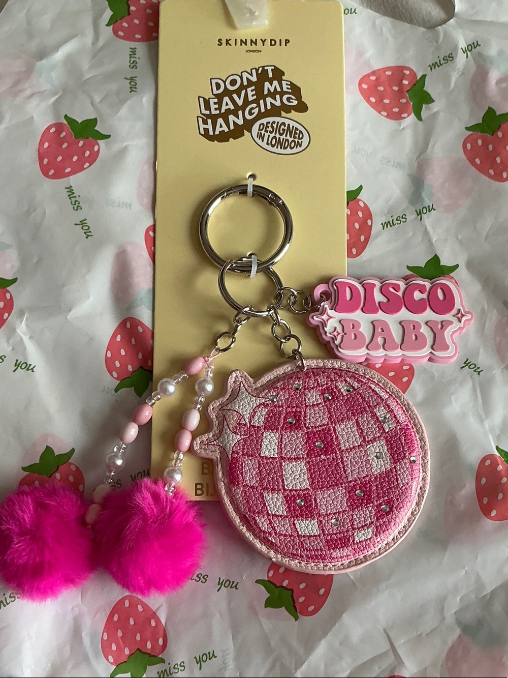 Pink 'Disco Baby' Keychain Accessory - Picture 2 of 2